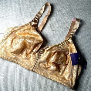 Bali Bra 42D Women's Double Support Lace Wirefree Beige  Style 3372